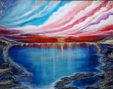 modern seascape painting "velvet sunset" thumb