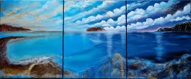 3-piece abstract seascape "Magical sea II" thumb