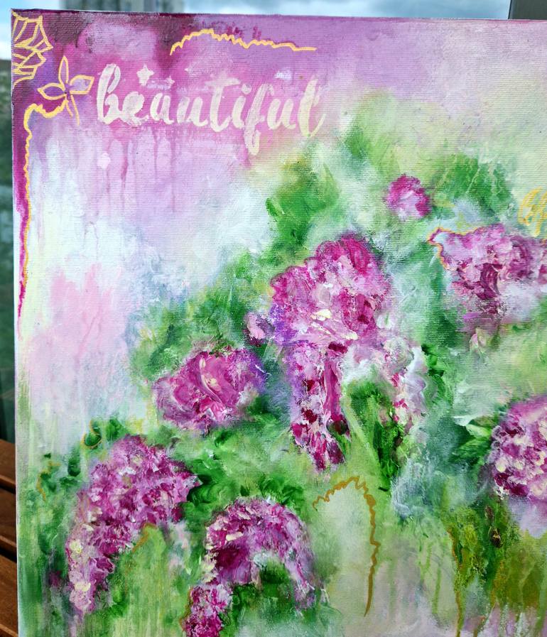 Original Abstract Floral Painting by Irina Morisch