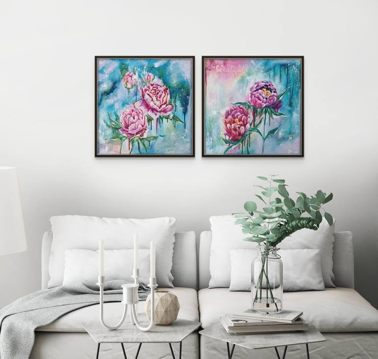 Original Abstract Floral Painting by Irina Morisch