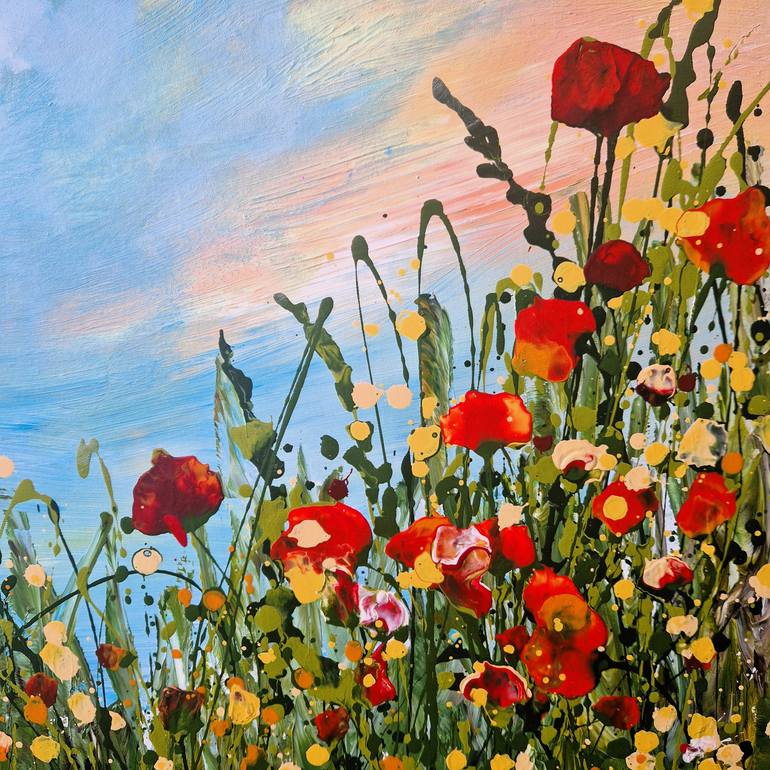 Original Abstract Expressionism Floral Painting by Irina Morisch