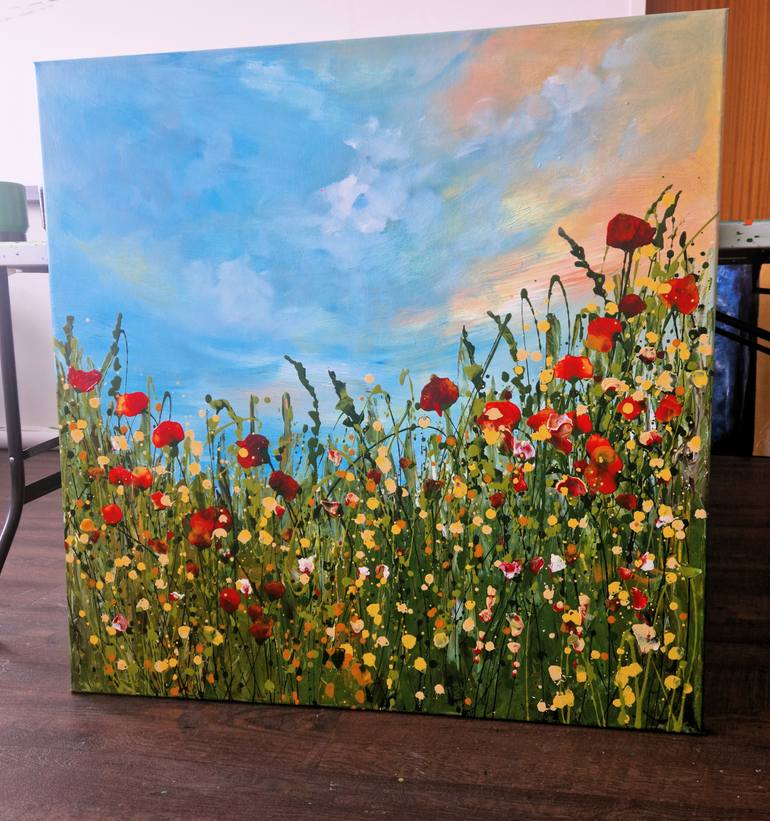 Original Abstract Expressionism Floral Painting by Irina Morisch