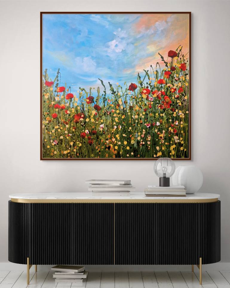 Original Abstract Expressionism Floral Painting by Irina Morisch
