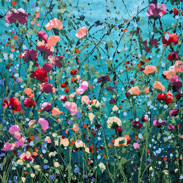 Original Abstract Expressionism Floral Painting by Irina Morisch
