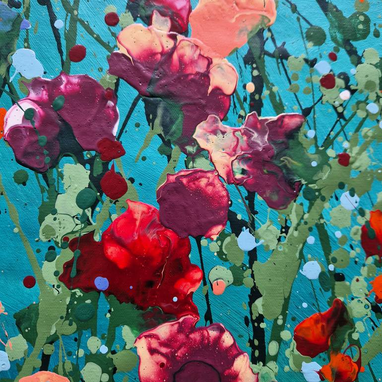 Original Abstract Expressionism Floral Painting by Irina Morisch