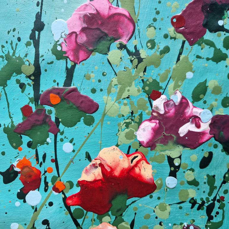 Original Abstract Expressionism Floral Painting by Irina Morisch