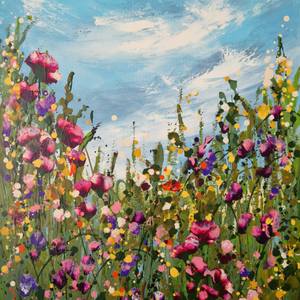Here and Now- vertical floral art