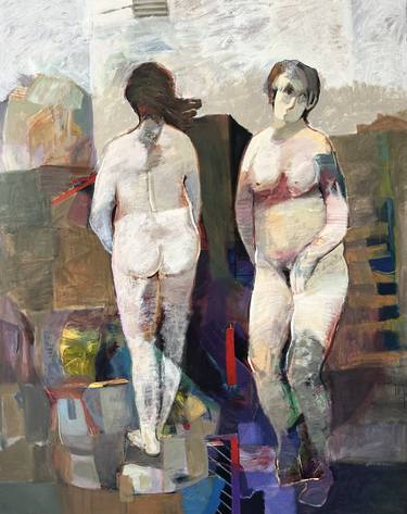 Original Abstract Expressionism Nude Paintings by Hessam Abrishami