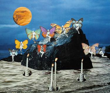 Original Surrealism Fantasy Collage by Helen Singleton