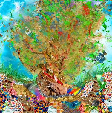 Print of Abstract Tree Digital by Mitra Khezerlou