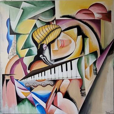 Original Cubism Abstract Paintings by SAZAN Stermasi