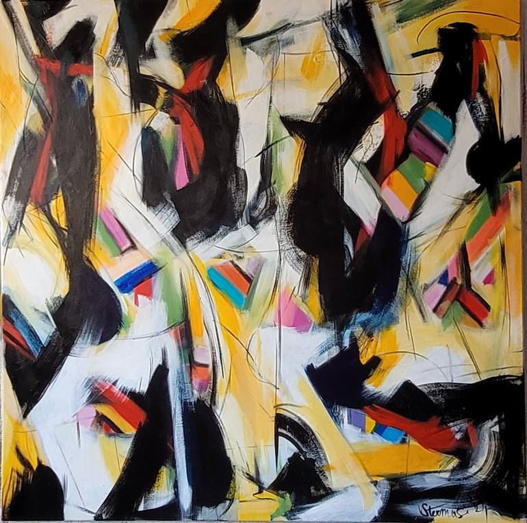 Original Abstract Expressionism Abstract Paintings by Sazan Stermasi