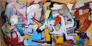 Original Abstract Expressionism Abstract Painting by Sazan Stermasi