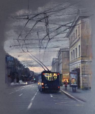 Print of Transportation Paintings by Mila Burmanskaya