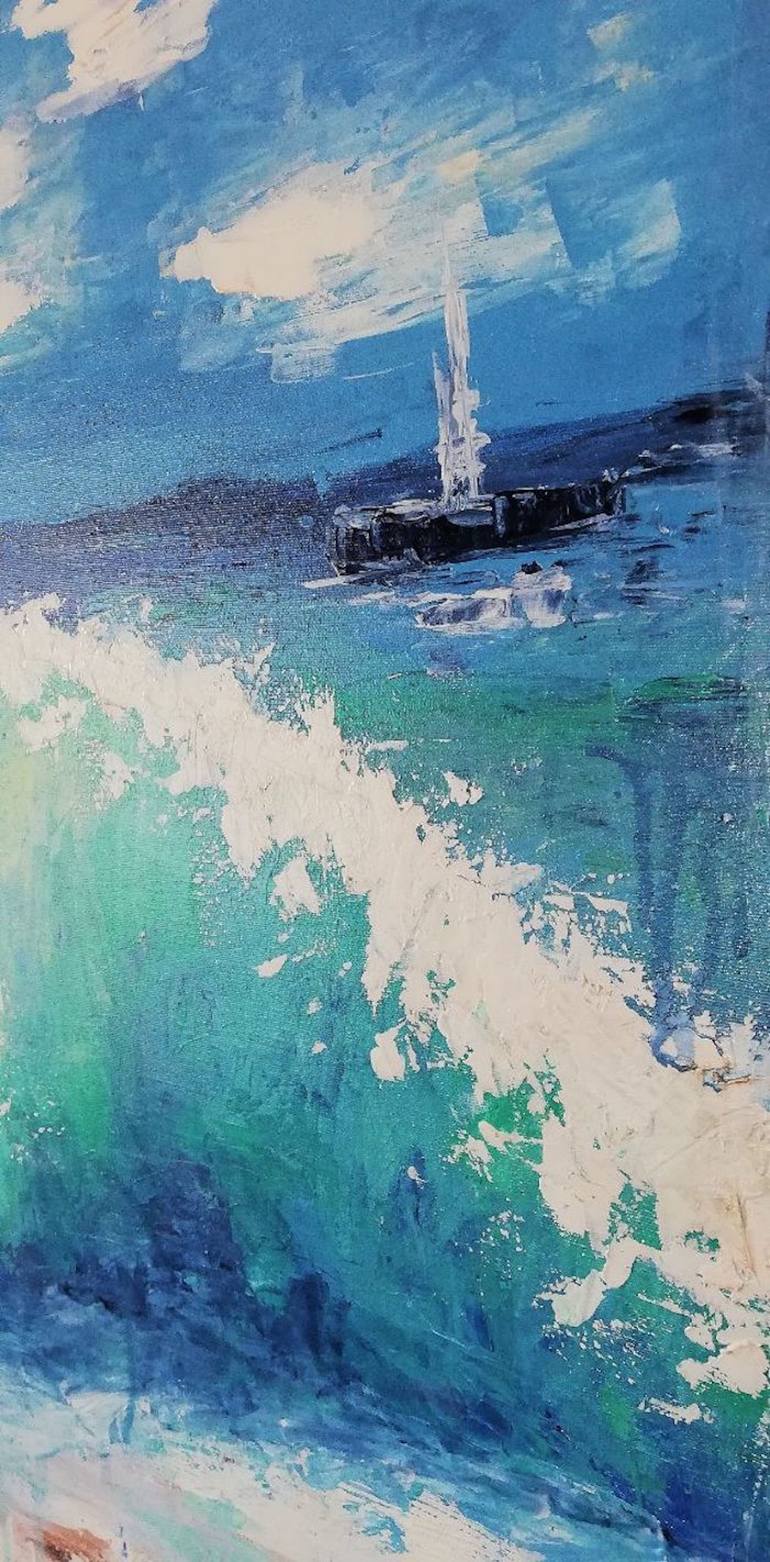 Original Abstract Beach Painting by Ariel Friedman