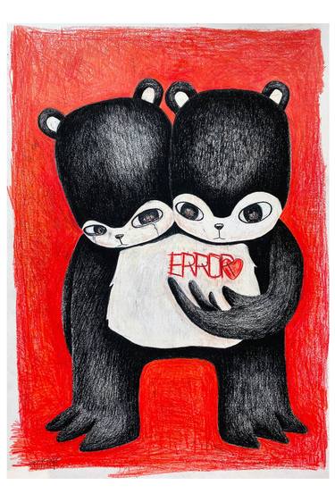 Original Expressionism Animal Drawings by Ursika Bear