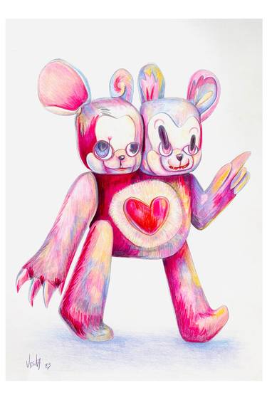 Original Pop Art Fantasy Drawings by Ursika Bear