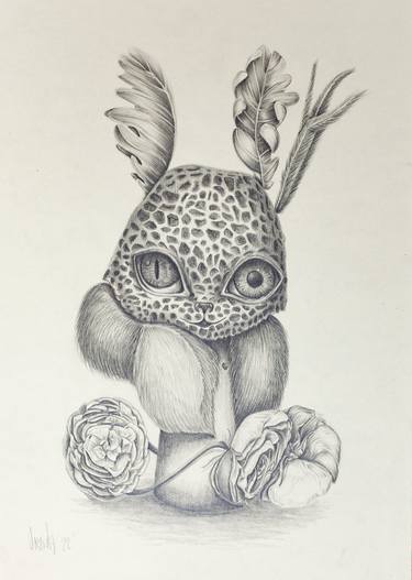 Original Surrealism Fantasy Drawings by Ursika Bear