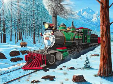Original Realism Train Paintings by Mike Bennett
