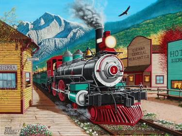 Print of Realism Train Paintings by Mike Bennett