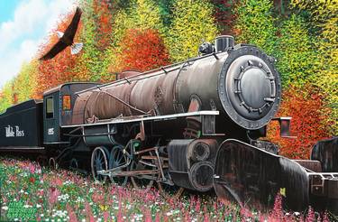 Print of Realism Train Paintings by Mike Bennett