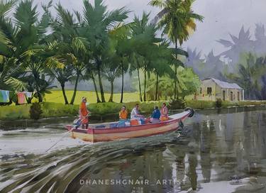 Original Fine Art Landscape Paintings by Dhanesh G Nair