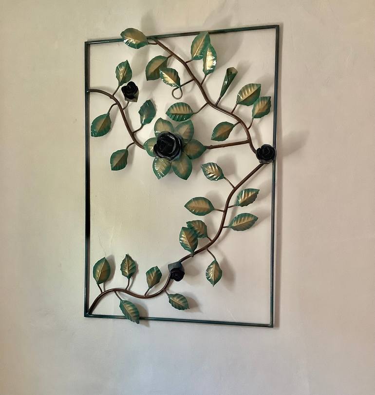 Original Art Deco Floral Sculpture by Ramon Figueroa