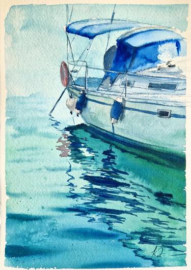 Original Boat Paintings by Kate Zale