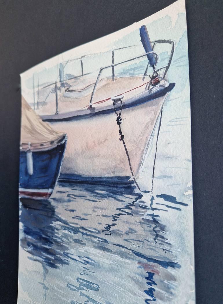 Original Boat Painting by Kate Zale
