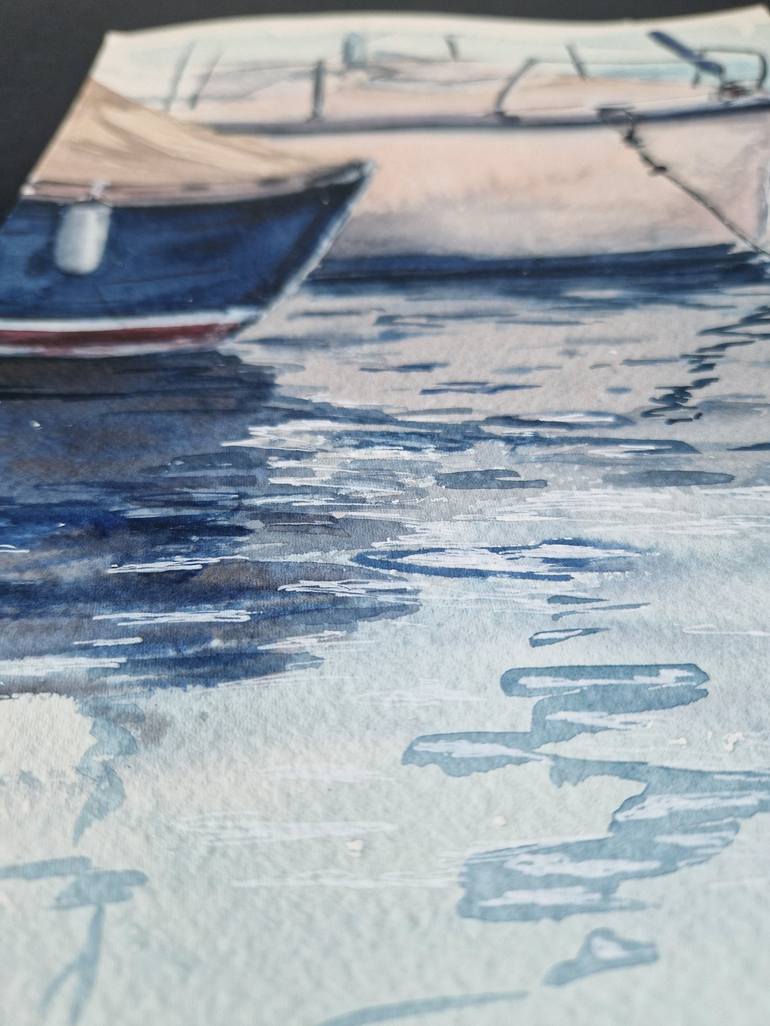 Original Realism Boat Painting by Kate Zale