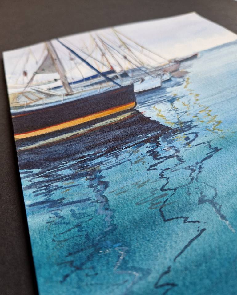 Original Sailboat Painting by Kate Zale