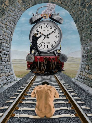 Original Conceptual Train Paintings by Paul Burrows
