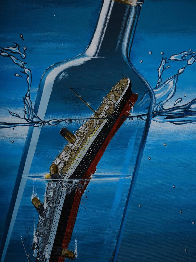 Original Surrealism Ship Painting by Paul Burrows