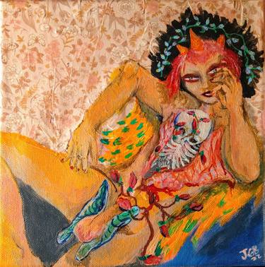 Original Figurative Erotic Mixed Media by J Gonzalez-Blitz