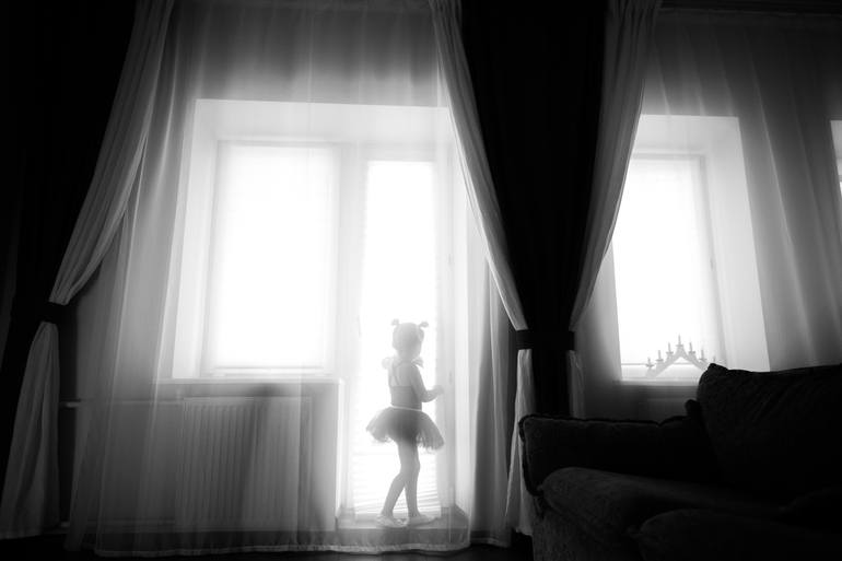 Original Children Photography by Lelia Matis | Black & White Art on Paper | The Morning of Inhabited Dreams