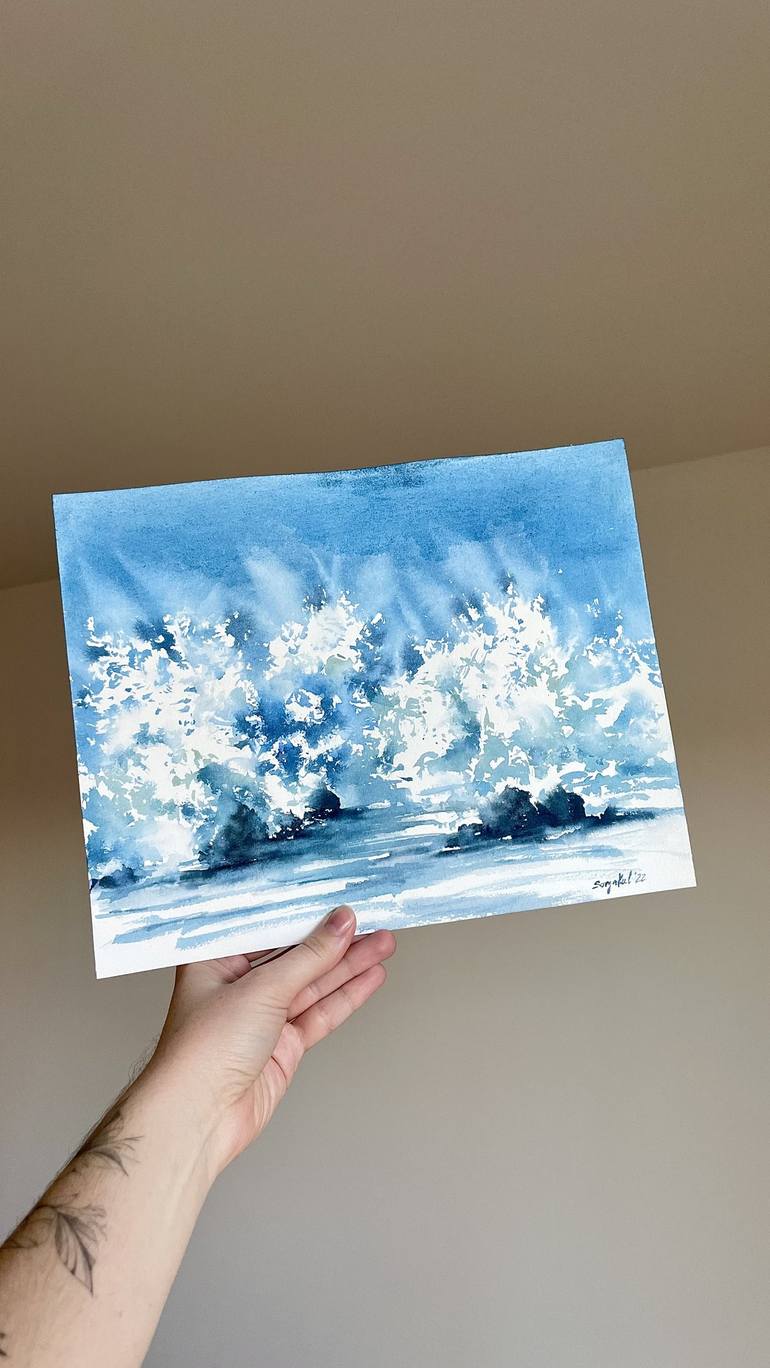 Original Abstract Seascape Painting by Sofiia Kulichkova