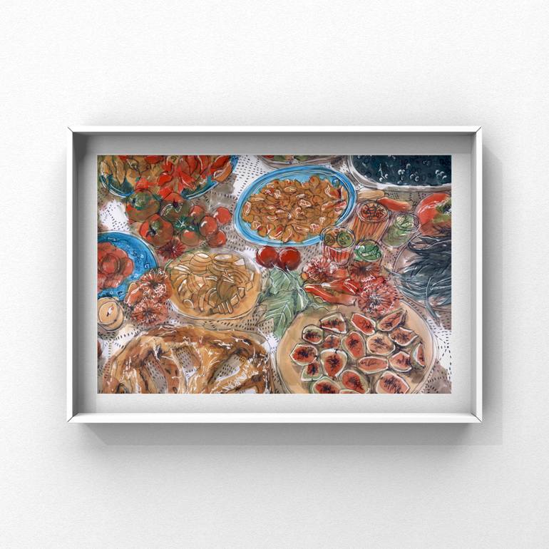 Original Illustration Food & Drink Mixed Media by Sofiia Kulichkova