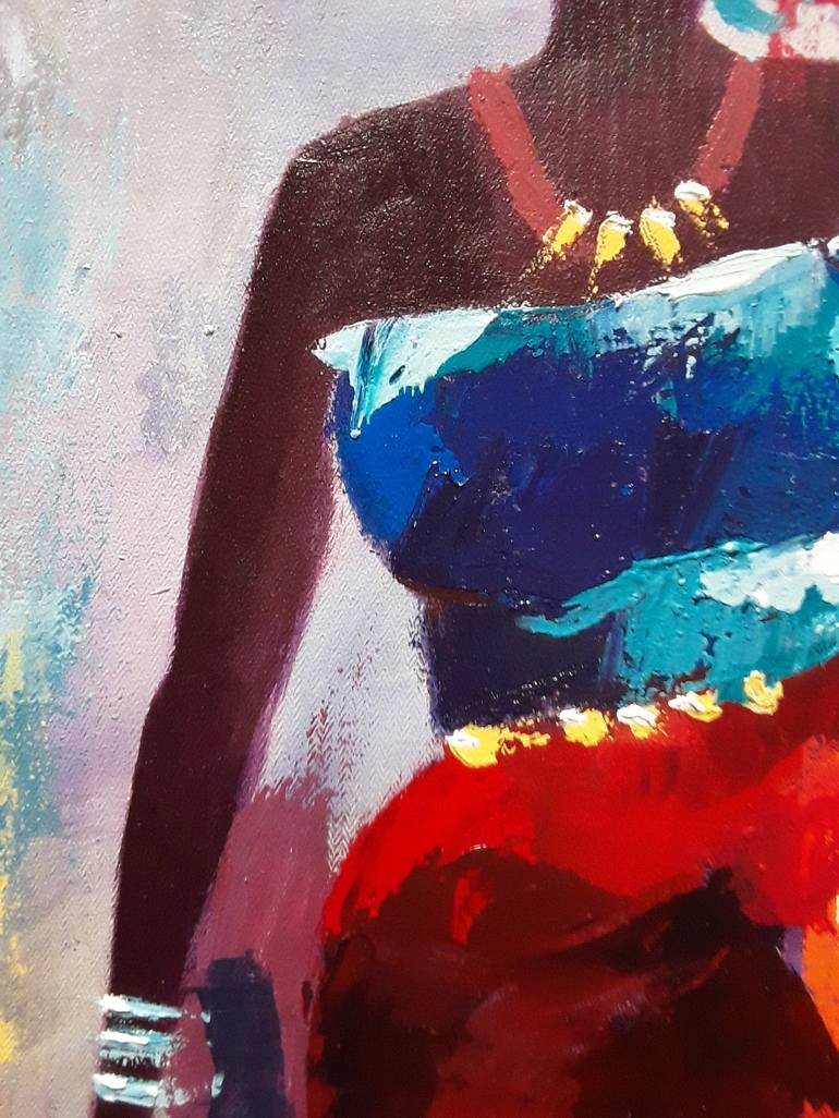 Original Figurative Women Painting by ALEX MENSAH