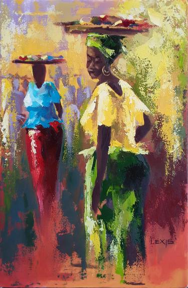Original Abstract Expressionism Women Paintings by ALEX MENSAH