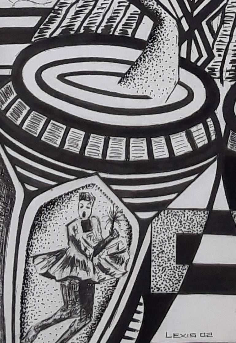 Original Abstract Expressionism Abstract Drawing by Alex Mensah