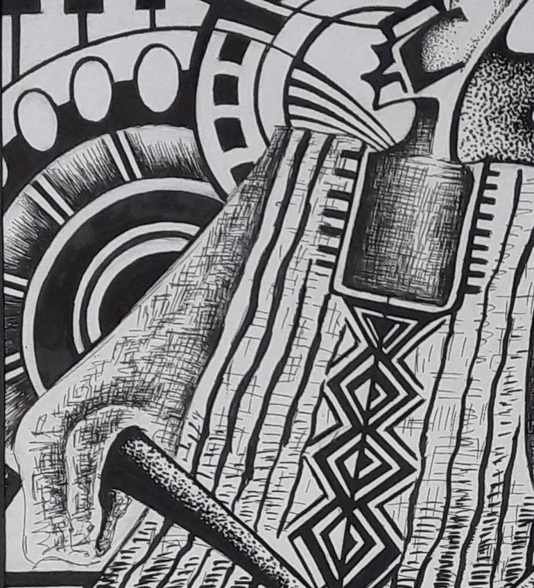 Original Abstract Expressionism Abstract Drawing by Alex Mensah