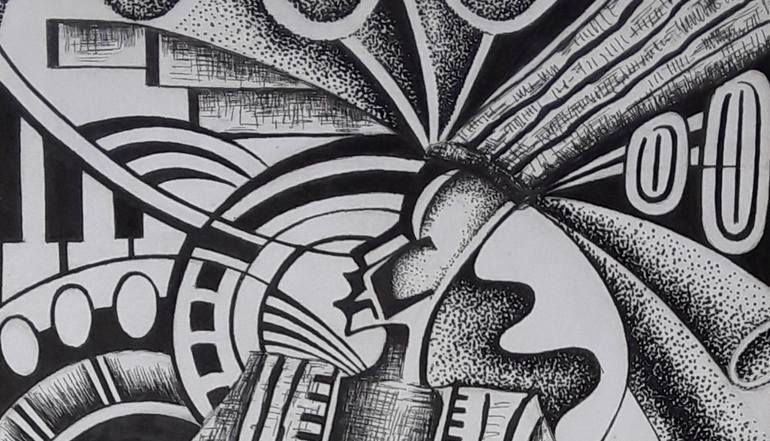 Original Abstract Expressionism Abstract Drawing by Alex Mensah