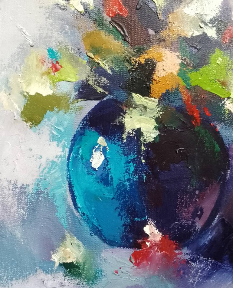 Original Conceptual Floral Painting by Alex Mensah
