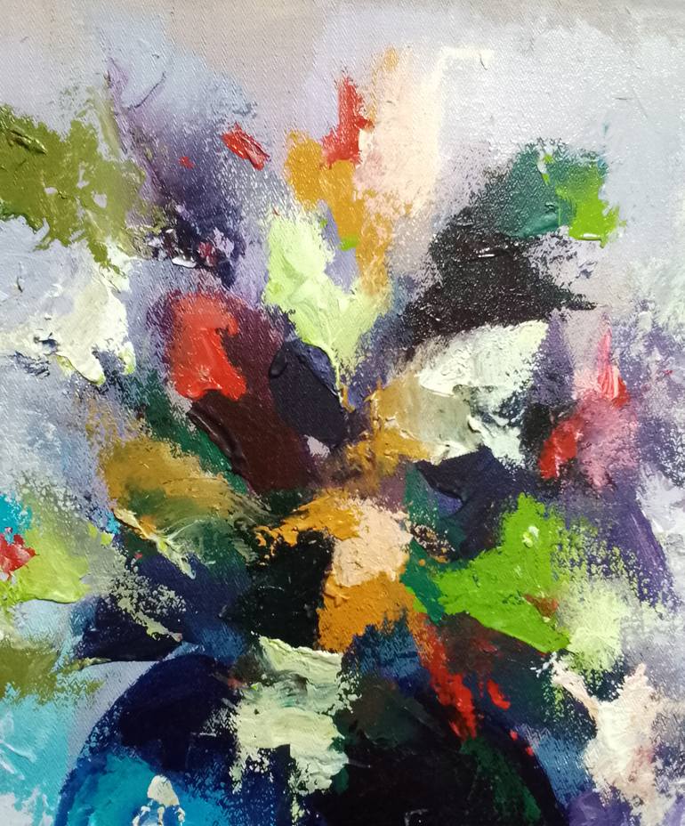Original Conceptual Floral Painting by Alex Mensah