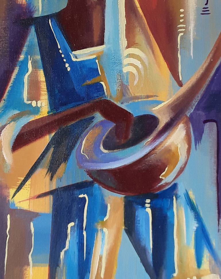 Original Abstract Expressionism Men Painting by Alex Mensah