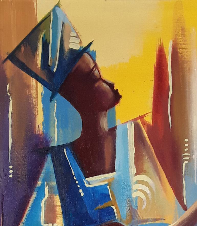 Original Abstract Expressionism Men Painting by Alex Mensah