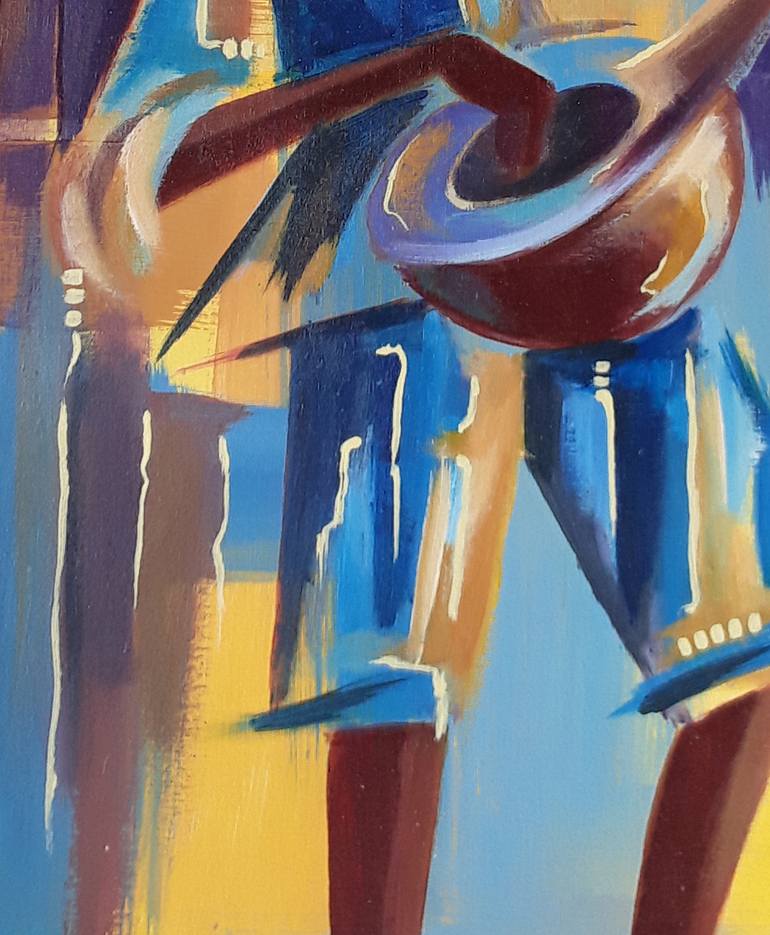 Original Abstract Expressionism Men Painting by Alex Mensah