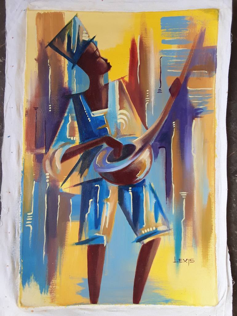 Original Abstract Expressionism Men Painting by Alex Mensah