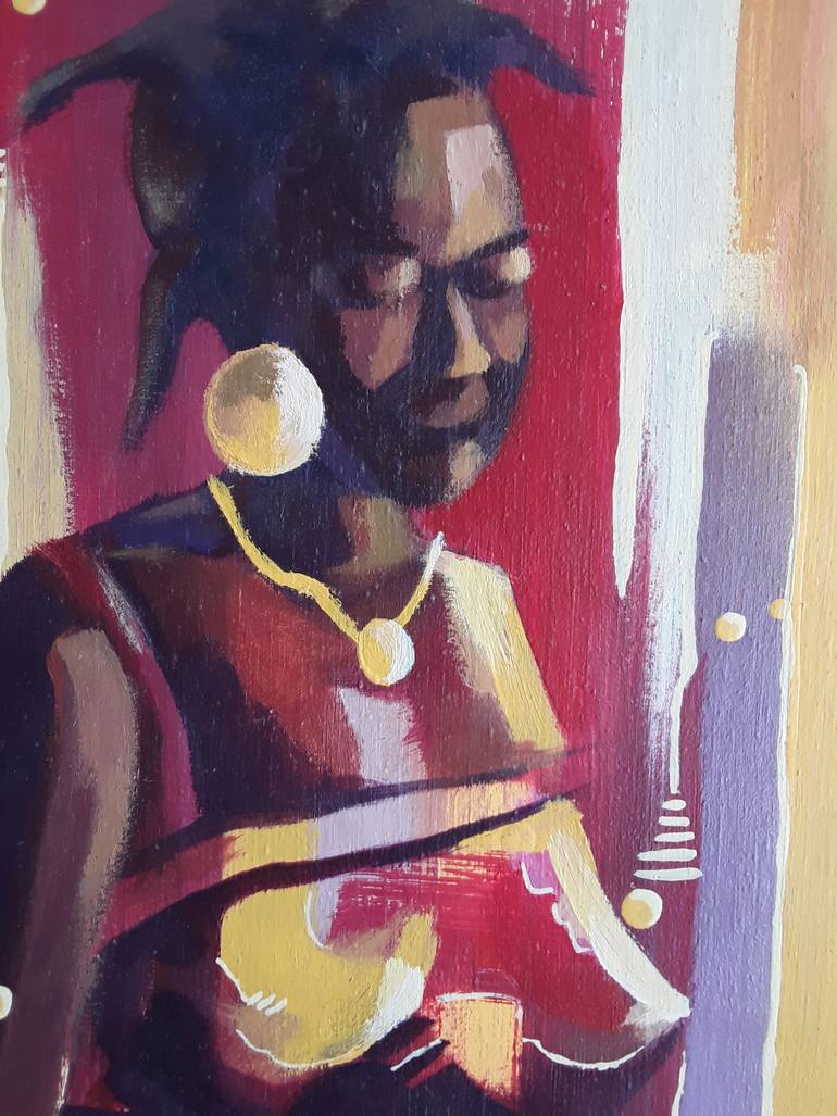 Original Abstract Expressionism Women Painting by Alex Mensah