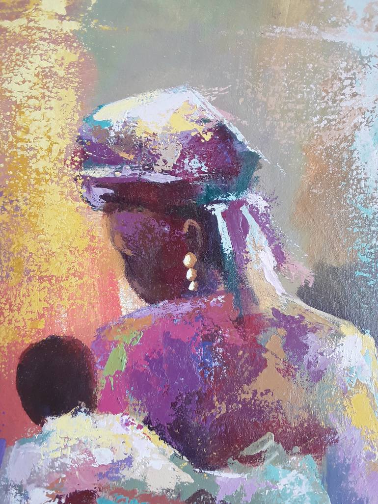 Original Contemporary Family Painting by Alex Mensah